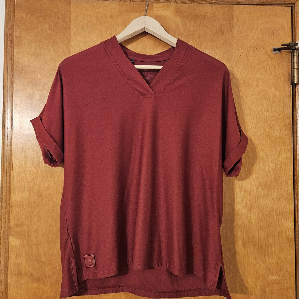 Adidas Red V-Neck Shirt